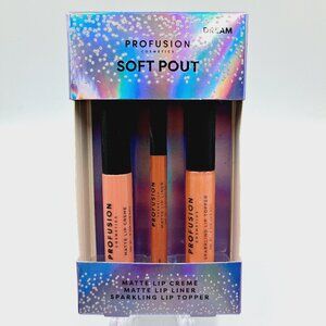 Soft Pout Neutral Lip Kit Matte Lip Cream, Matte Lip Liner, Sparkling Lip Topper